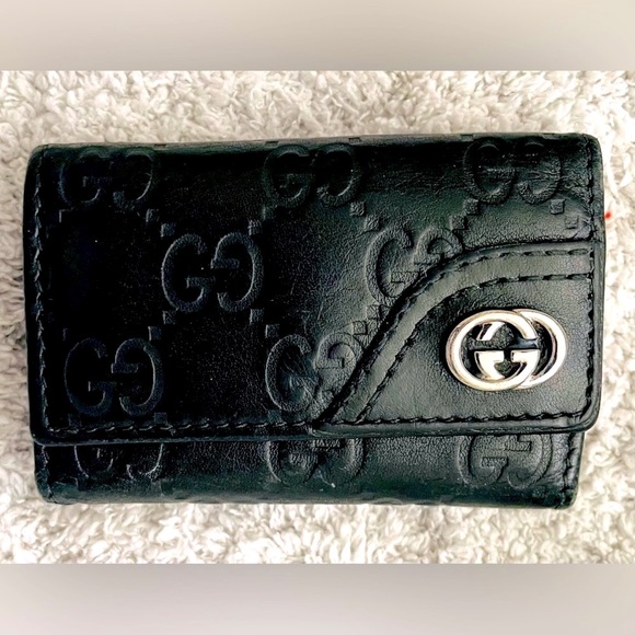 Gucci Accessories - EUC GUCCI Auth Guccissima Shima Leather Embossed Key Case Keychain Card Holder